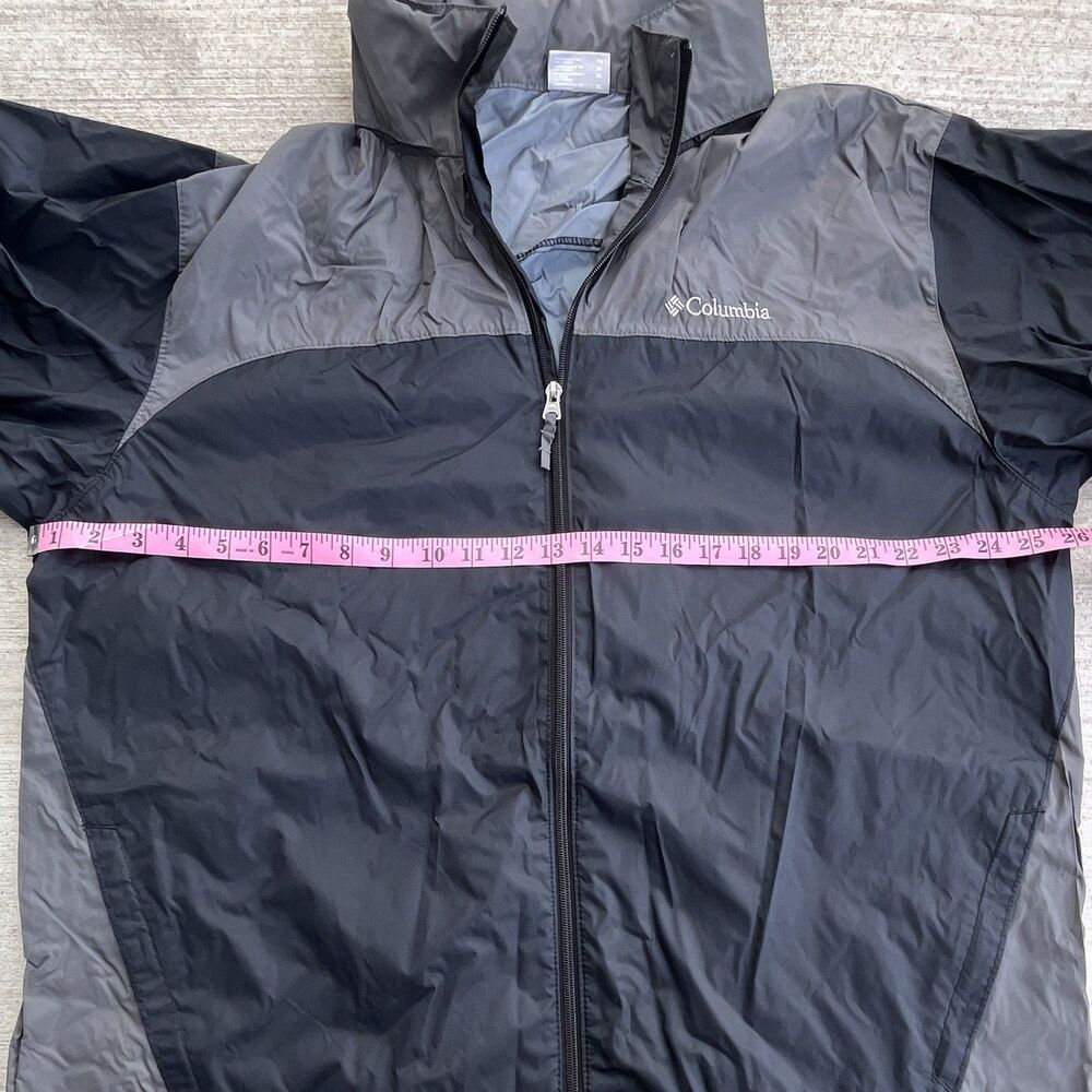 Columbia Glennaker Lake II Rain Jacket Mens XL Gray Black Packable Windbreaker - Picture 6 of 8